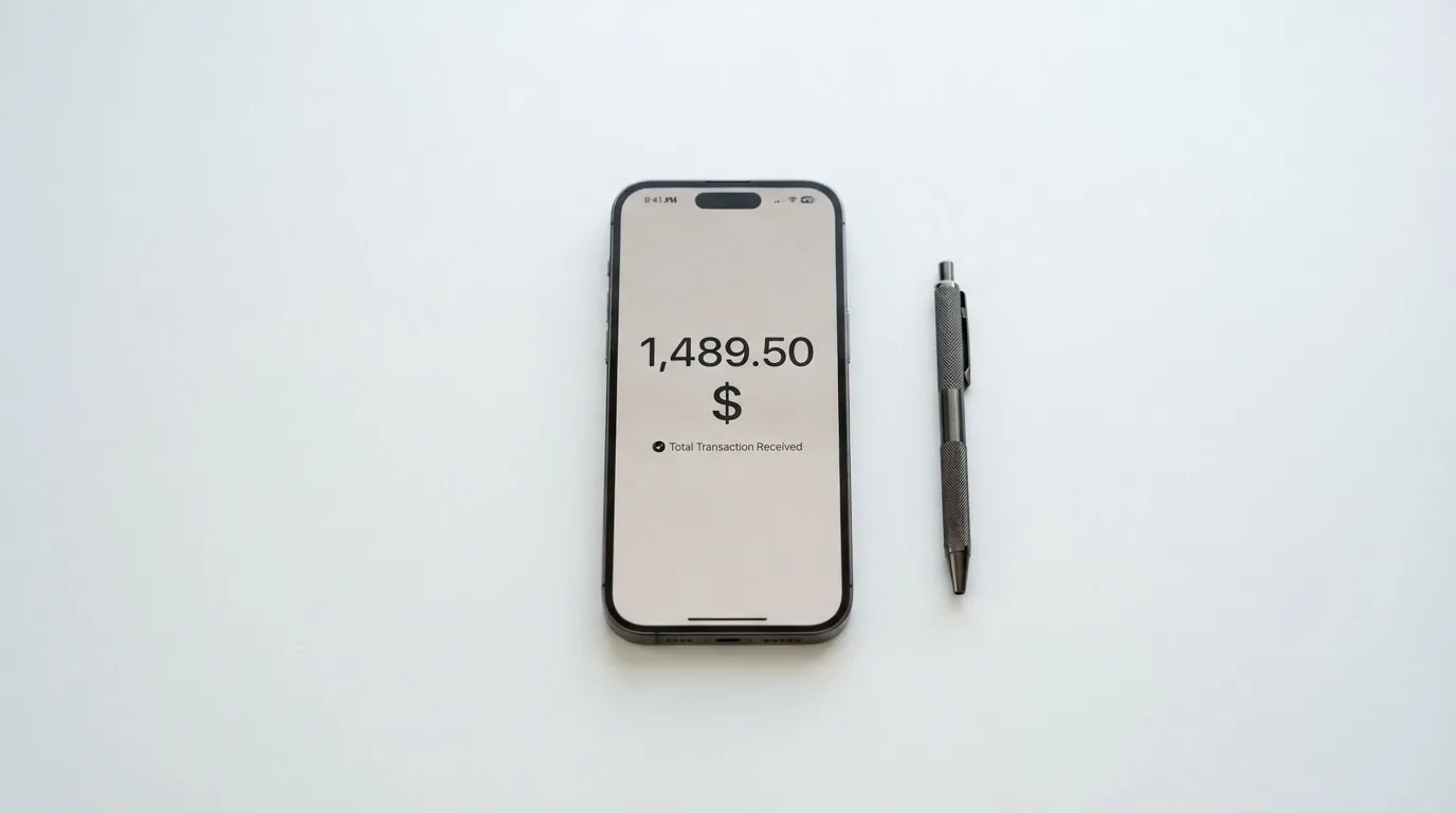 Телефон с экраном перевода стейблкоина
